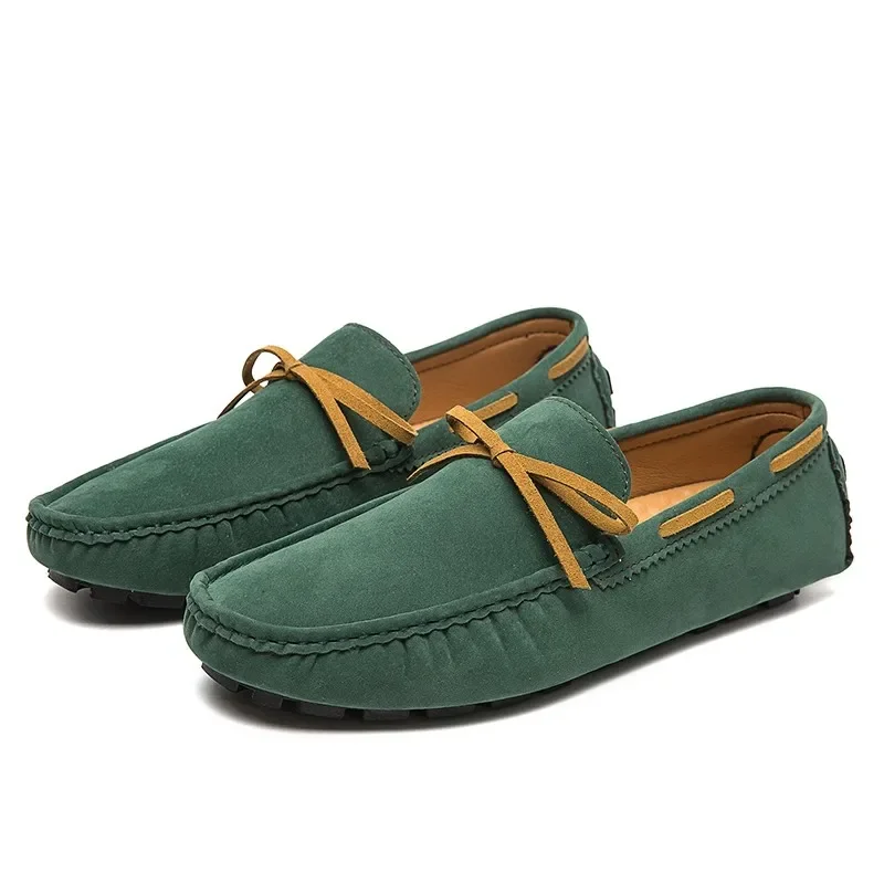 Luxury Men Loafers Soft Moccasins Summer Shoes Man High Quality Mens Shoes Casual Suede Genuine Leather Driving Flats Size 35-48