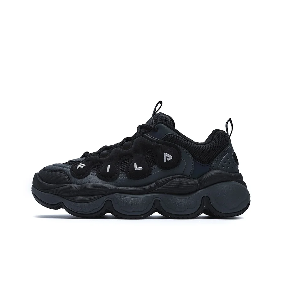 FILA PEASE Textile, Synthetic Leather Height Increasing Low top Casual Shoes Women's Black F12W441117FBD