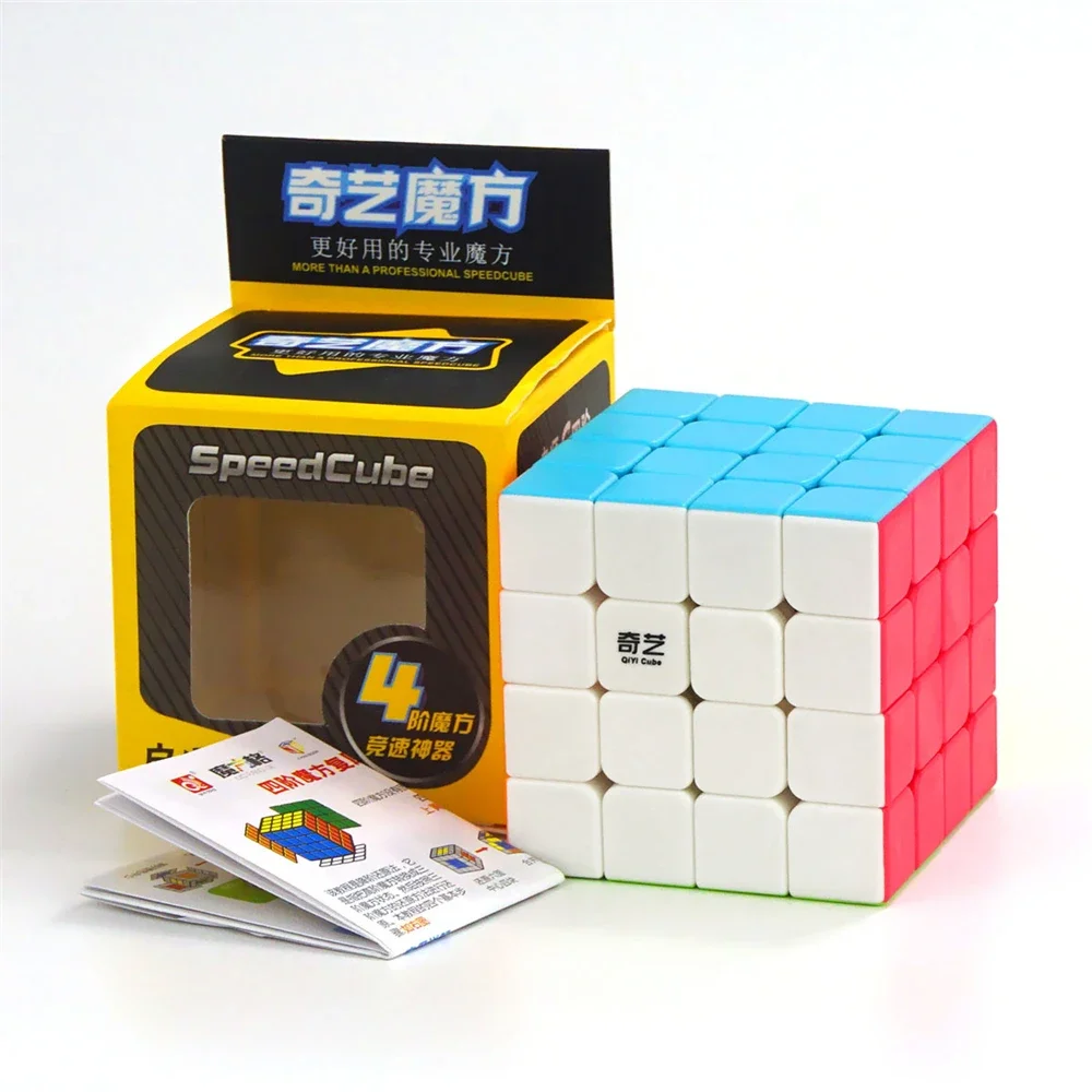 [Picube] QiYi QiYuan 4x4 bez naklejek czarna 4x4x4 magiczna kostka prędkość Puzzle QiYuan S2 Racing Cubo Magico zabawki edukacyjne prezent