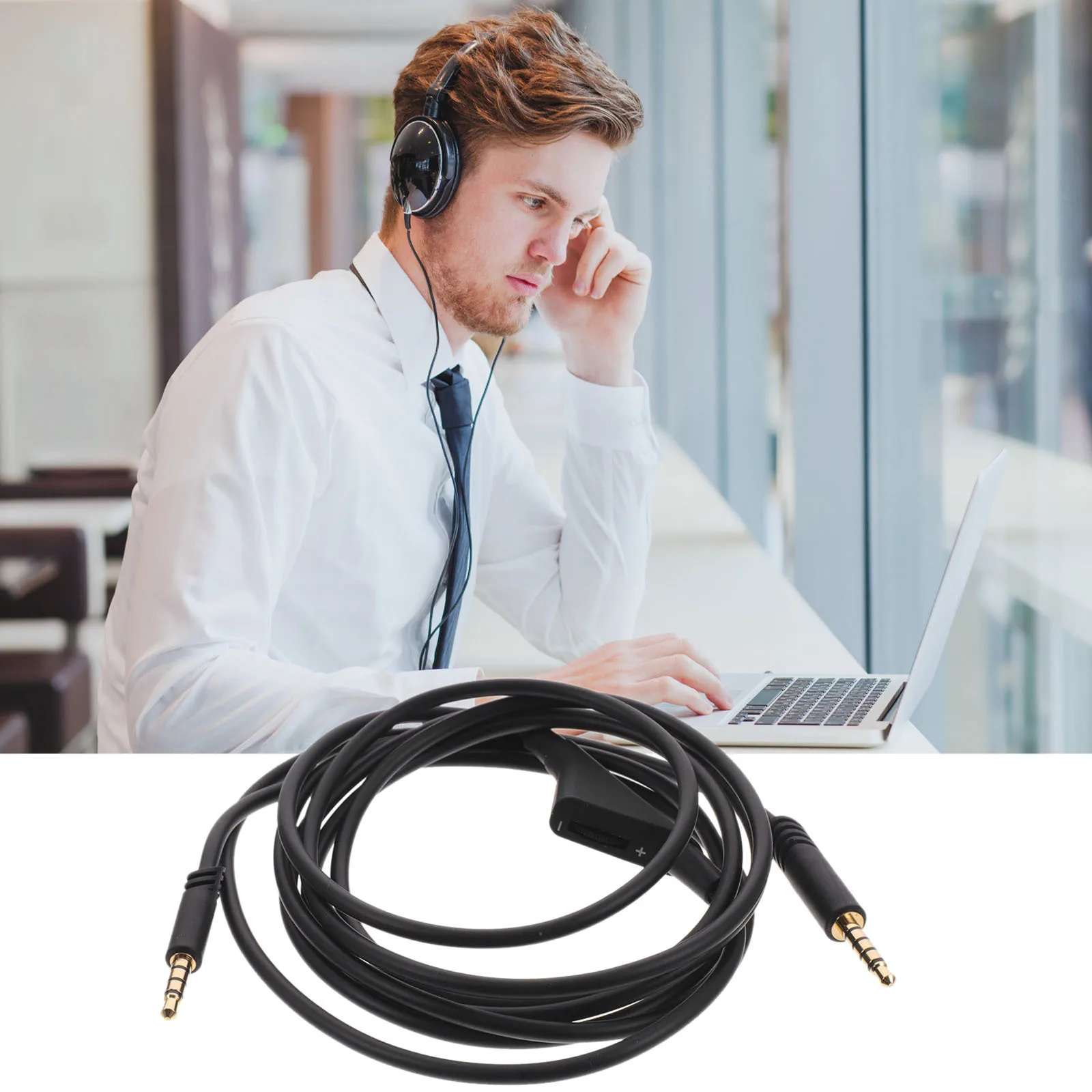 

Gaming Headphone Audio Cable Replacement High-Fidelity Copper Wire Durable Noise Reduction Universal Headset Cord For Most