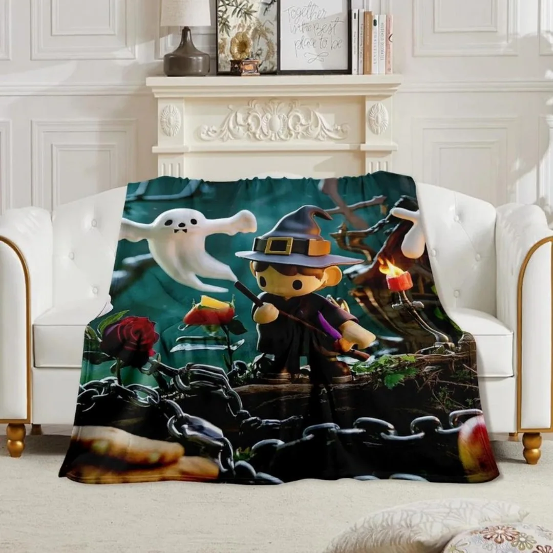 

1 шт., одеяло на Хэллоуин с призраком, мужской ведьмы, принт для дивана, кресла, приятное для кожи мягкое одеяло, новинка 2025 года, украшение для дома на Хэллоуин