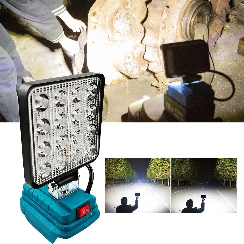 

Cordless 4 inch LED Light Portable Outdoor Spotlight USB Lamp Emergency Flashlight For Makita 18V Lithium Battery(No Battery)