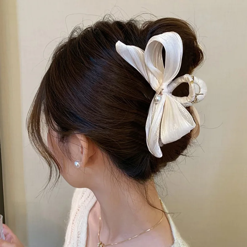 13Cm Gerimpelde Strikken Haarspeldjes Voor Vrouwen Haarspeld Doek Haarklauw Clip Haaraccessoires Mooie Meisjes Hoofddeksels