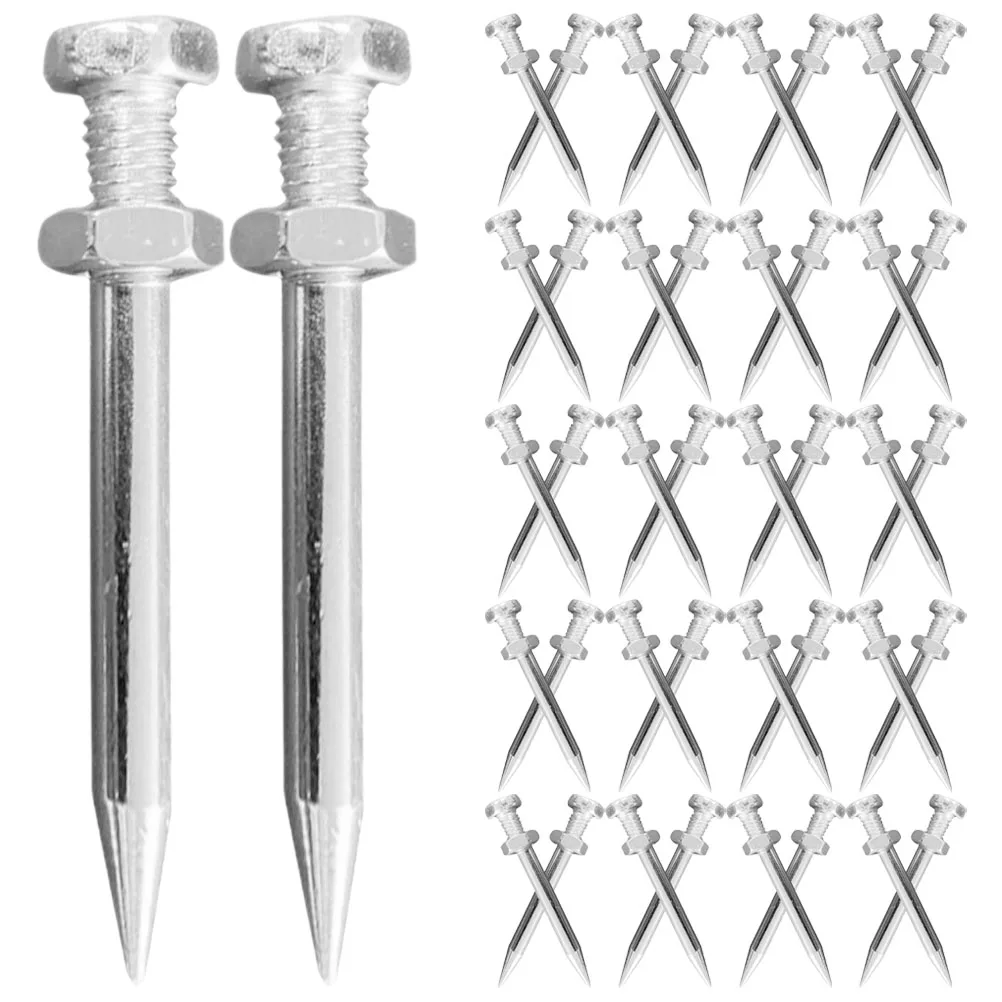 

40pcs Lawn Aerator Shoes Spikes Metal Grass Nailed Step Extra Long Garden Yard Tools Soil Spikes Replacement