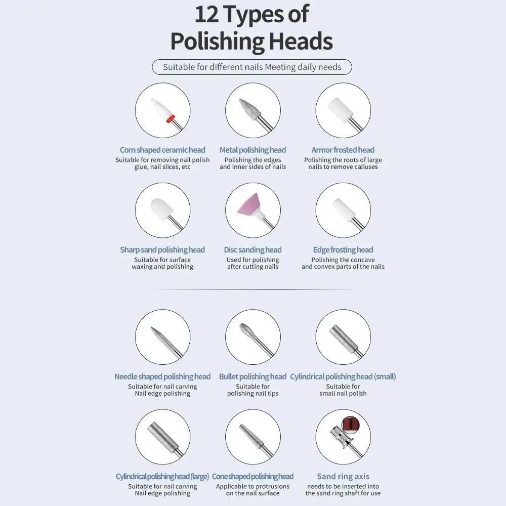 High-Speed Electric Nail Drill Machine Portable Professional Manicure Mill Equipment Low Noise Multi-function Sanding File Pen