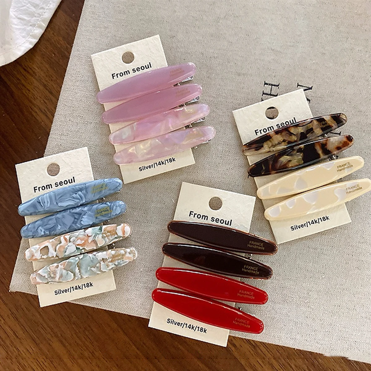 

1pc Korean INS New Colorful Olive-Shaped Duckbill Hair Clip, Fashionable and Simple Bang Clip, Side Hair Accessory