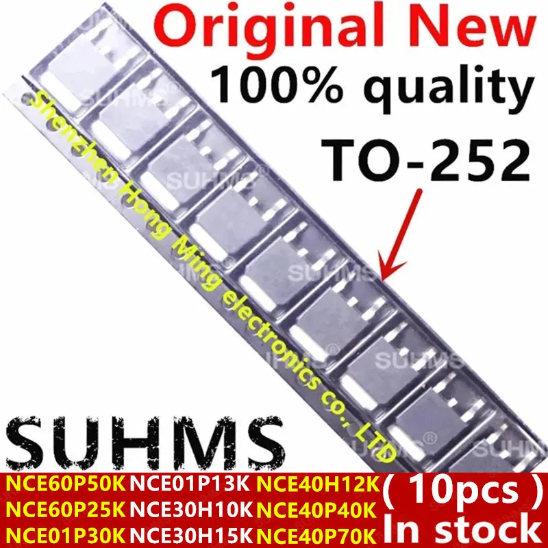 Chipset 100% nuevo, NCE60P50K, NCE60P25K, NCE01P30K, NCE01P13K, NCE30H10K, NCE30H15K, NCE40H12K, NCE40P40K, NCE40P70K TO-252, 10 unidades