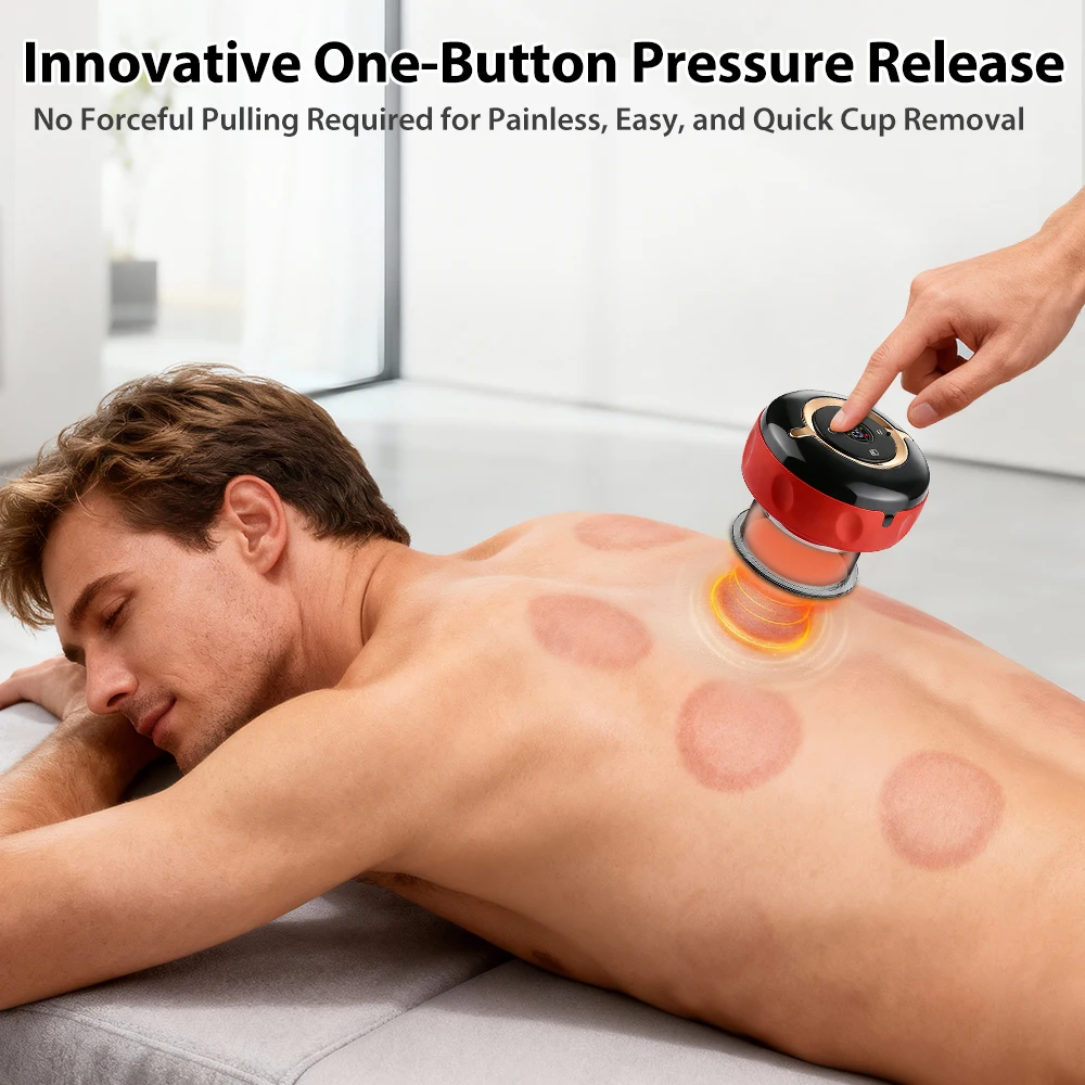 12 Electric Heated Back Massager Cupping Vacuum Massage Ventosas Physiotherapy Anti Cellulite with Remote Control Digital Screen view 5
