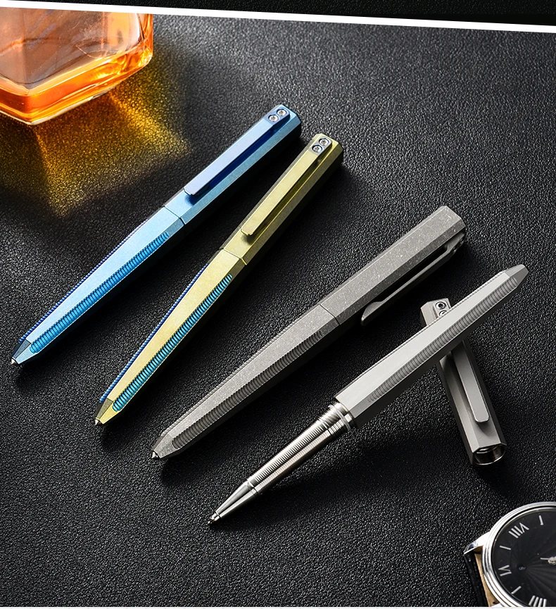 Hot selling titanium alloy tactical pen Edc tool gift box custom logo ballpoint pen multifunctional broken window metal pen