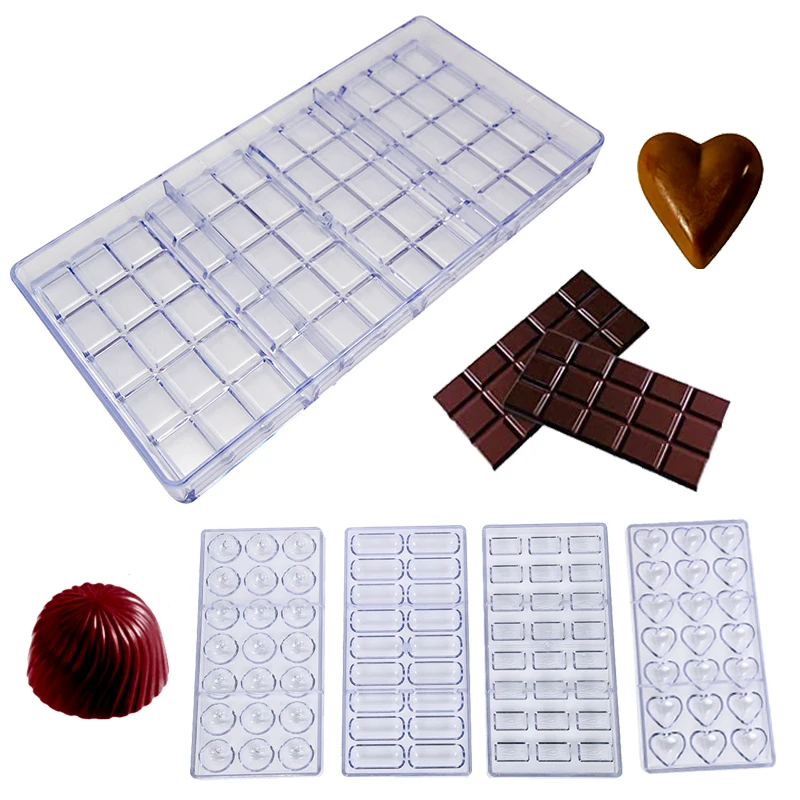 3D Chocolate Mold Baking Polycarbonate Chocolate Molds Confectionery Candy Form Mould Baking Pastry Bakery Tools