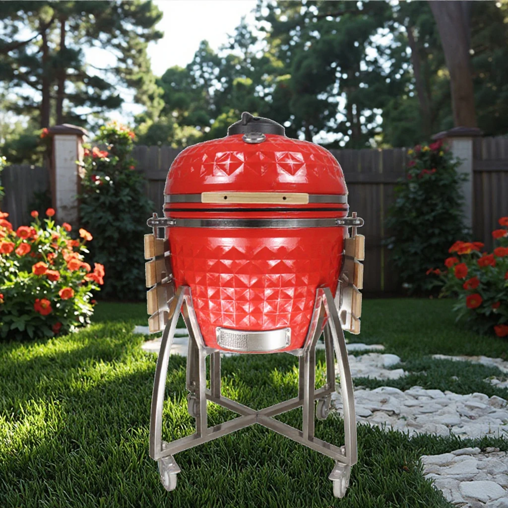 

Auplex 26-Inch Portable Kamado Grill High Quality BBQ Smokerless Luxurious Iron Metal Home & Outdoor Use Parties