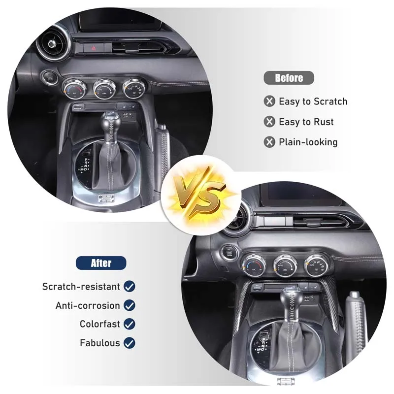 لمازدا MX-5 ND 2016-2025 فيات عباس 124 ألياف الكربون الحقيقية سيارة مركز وحدة التحكم الجبهة إطار الزخرفية ملصق اكسسوارات السيارات