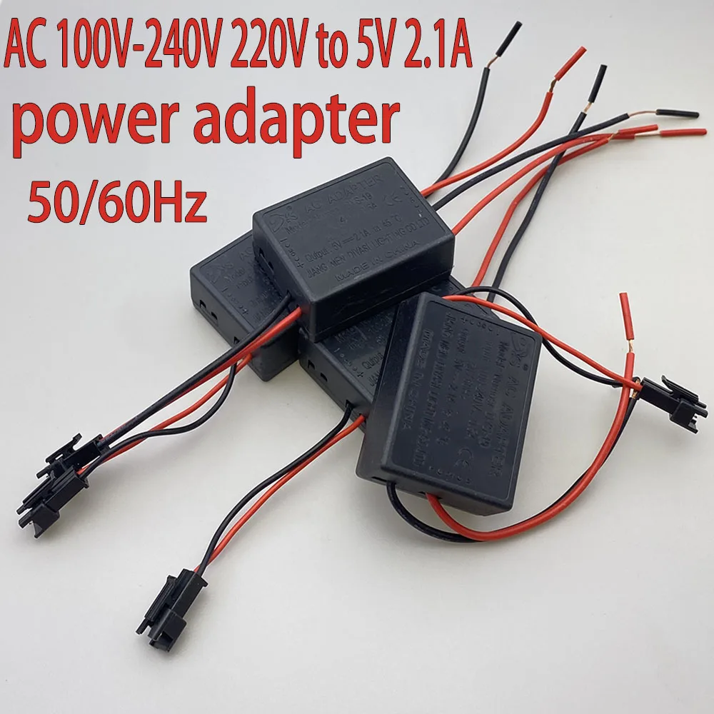 AC100V-240V 220V to 5V 2.1A Power Adapter USB 2.0 Dual-Layer Charging Socket USB Lamp Charging Socket Small Toy DIY Power Socket