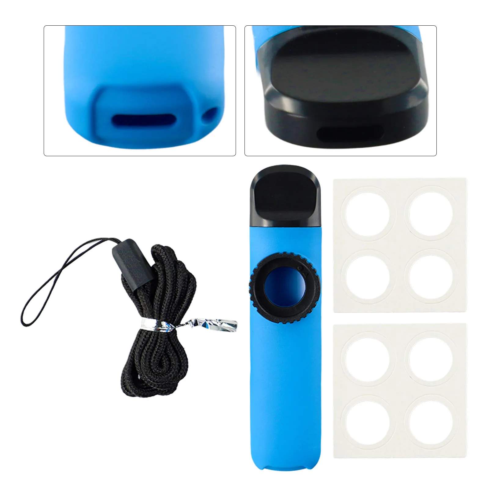 Kazoo Mouth Flute Kit 17x9x3cm Kazoo ＆ Spare Flute Membrane ＆hanging Rope Beginner Musical Party Mouth Harmonica Parts