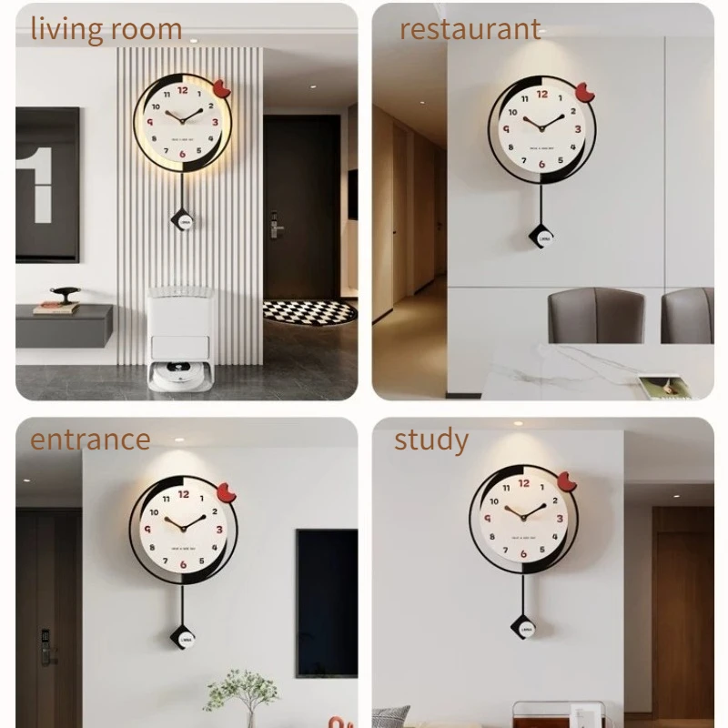 Luminous Sway Wall Clocks Silent Luxury Wall Clock Minimalist Unique Number Clock Living Room Watches Quartz Clock Home Decor