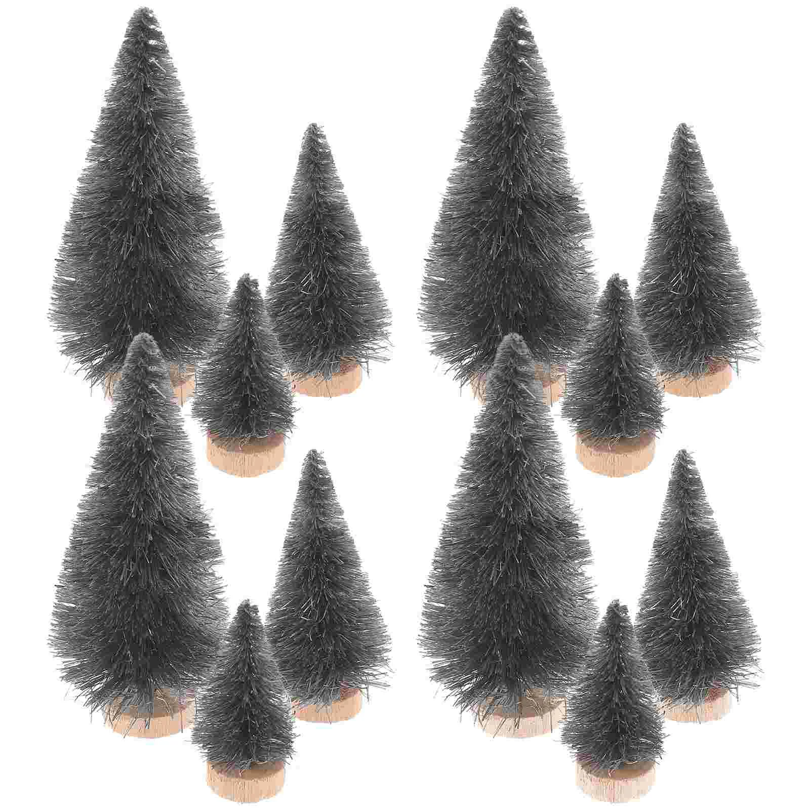 12 Pcs Halloween Decoration Tree Fake Trees Max Spooky Natural Sisal Silk Wood=iron Wire Small Coffin Props Miniature