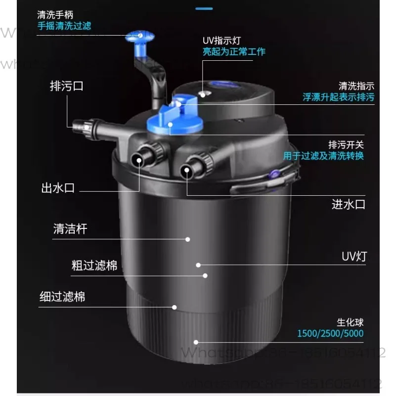 Fish Pond Water Circulation System Filter Device To Purify Large Pond Filter Bucket