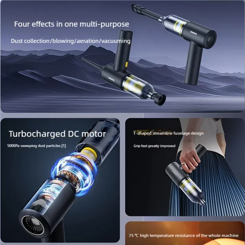 Xiaomi Youpin Car Vacuum Cleaner Wireless Air Dust Blower Gun Powerful Portable Car Cleaning Appliance Cordless Vehicle Cleaner