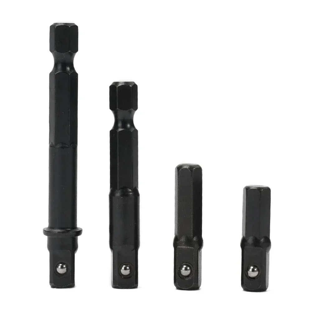 

4pcs 1/4" Drill Socket Adapter For Driver Hex Shank To Square Socket Extension 1/4 Inch For Mounting On A Hexagonal Tools