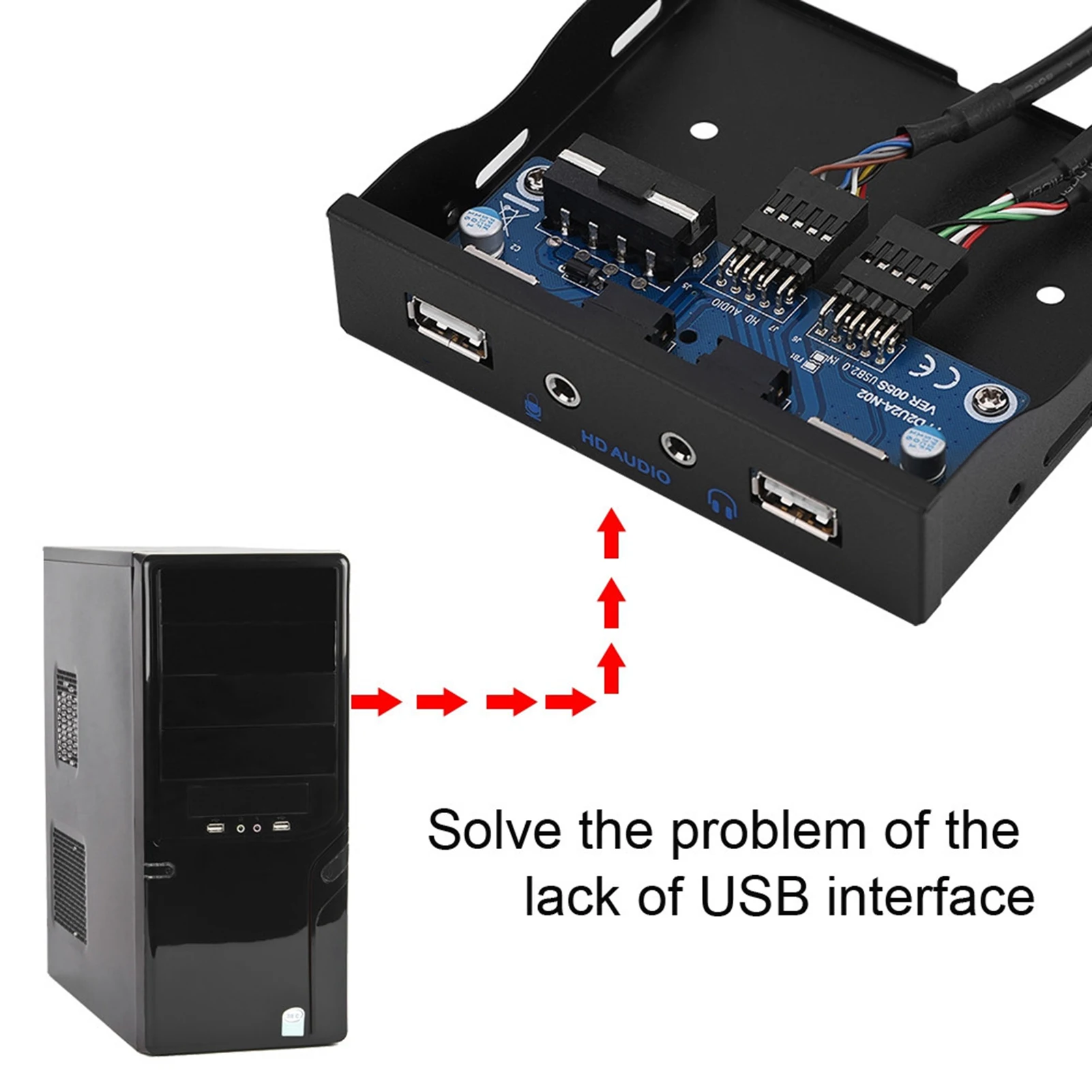 Floppy Front Panel Front Panel USB Front Panel USB2.0 HDAUDIO Floppy Front Panel 3.5'' 9Pin to 2 USB2.0 Interface with Mic Audio