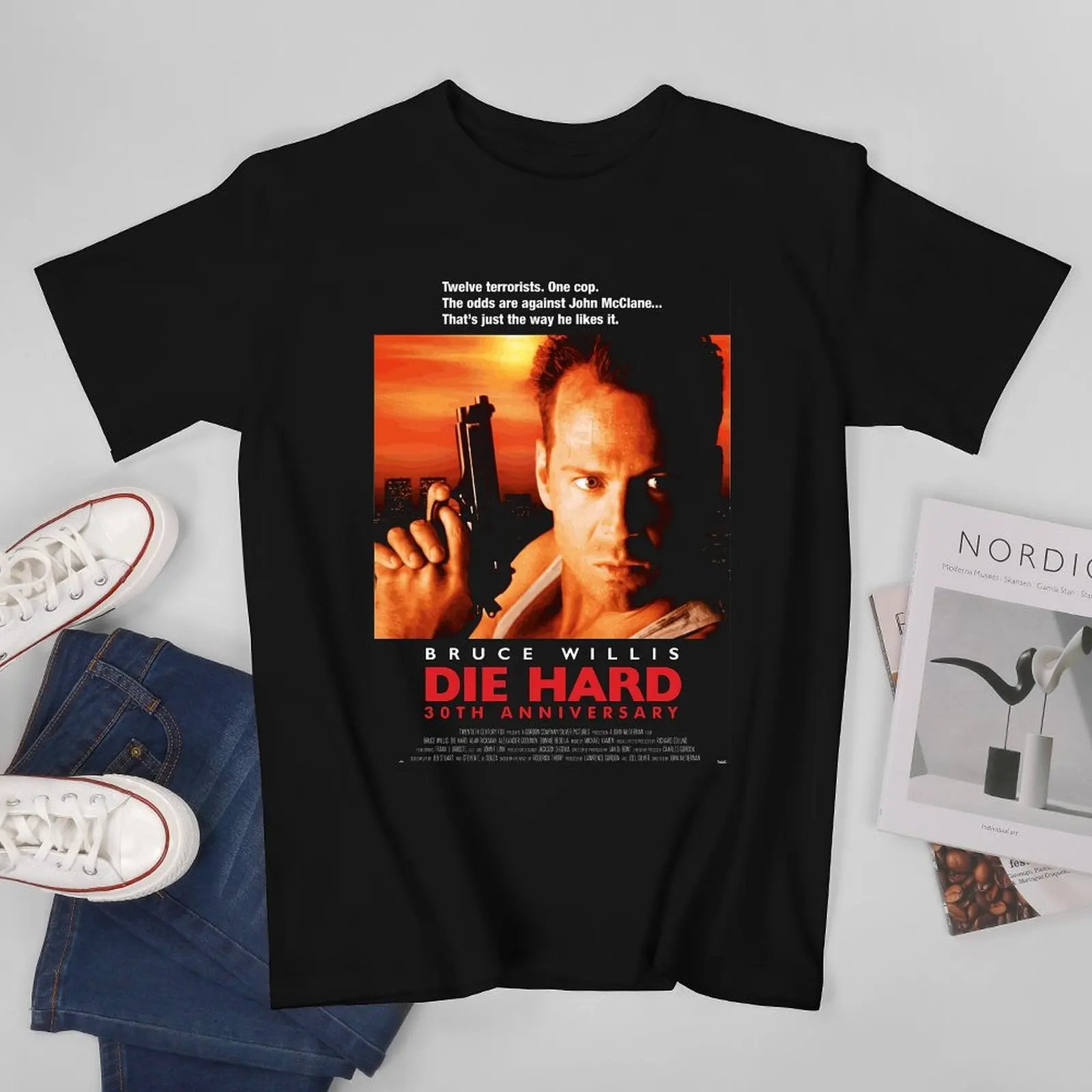 Die Hard T-Shirt Nakatomi John Plaza Film Bruce Willis Trending T Shirts Short Sleeve Vintage Tshirt Summer Cotton Oversize Tees