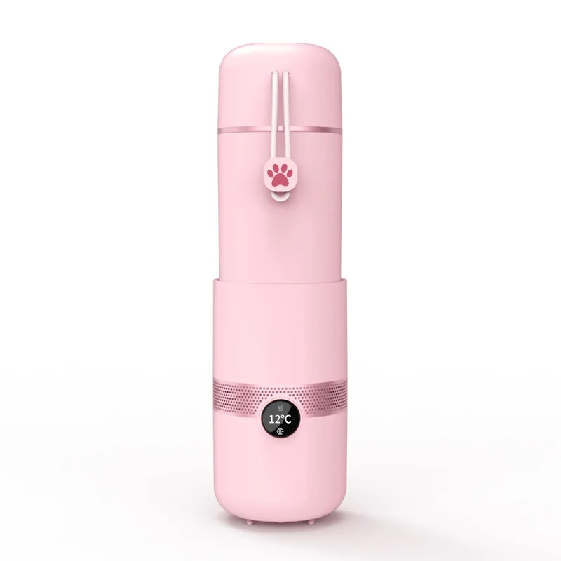 กระติกเก็บความเย็นและอุ่นแบบพกพาถ้วยทำความเย็นรถอย่างรวดเร็วกระติกน้ำอุณหภูมิคงที่กระติกเก็บความเย็นและอุ่นได้ใช้งานได้สองแบบ