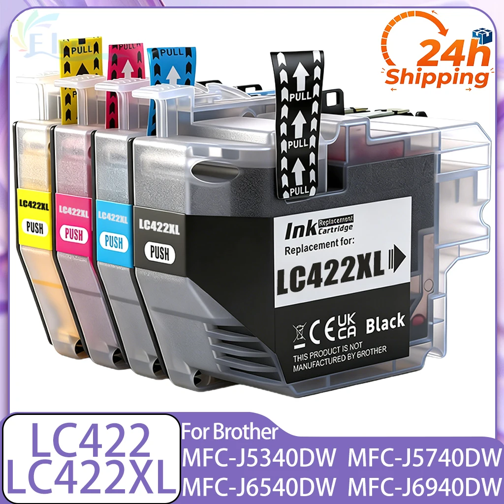 Cartouche d'encre LC422 LC422XL LC-422 LC-422XL, Compatible avec imprimante Brother MFC-J5340DW MFC-J5345DW MFC-J5740DW MFC-J6540DW 6940