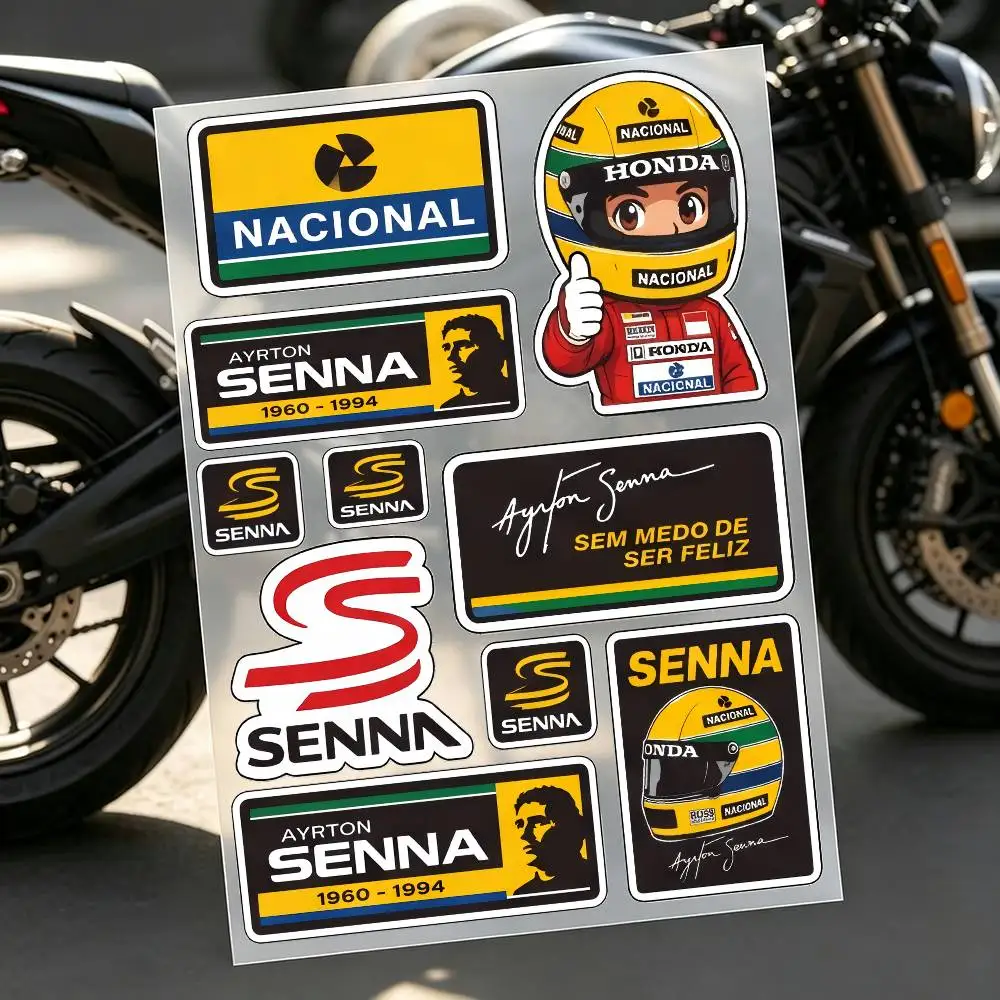 Race Car Driver S-SENNA Aesthetic Graffiti Waterproof PVC Stickers For Car Motorcycle Skateboard A-AYRTON Helmet Notebook