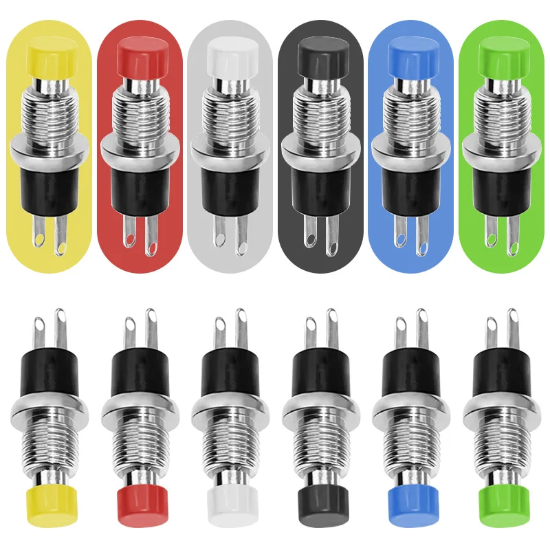 

7mm Momentary Push Button Switch PBS-110 Micro Switch SPST 2 Pin Normally Open Self-reset Round Button Switches PBS110