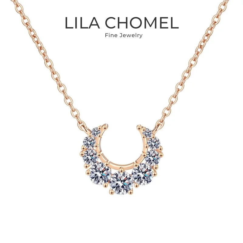 

Daughter Birthday Gift 18K Rose Gold Women Wedding Necklaces 0.66CT Moissanite Diamond Girl Friend Valentine's Day Fine Jewelry