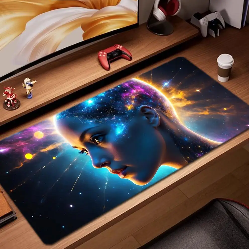 

The thinker Mouse Pad Game Accessories keyboard pad XXL large locking edge 900X400 mm table mat Gaming mousepad