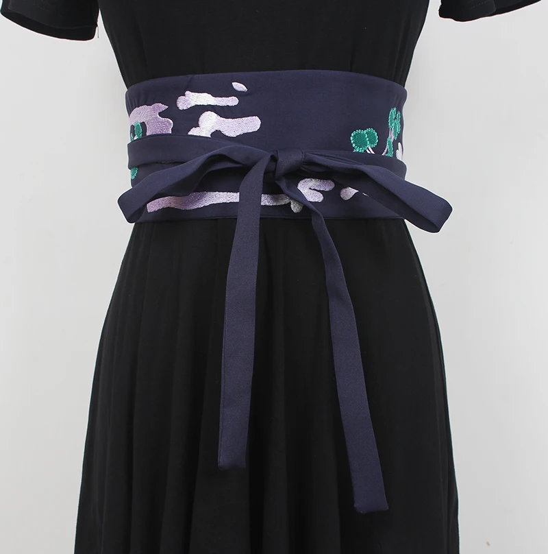 สไตล์จีนเย็บปักถักร้อยผ้าพันแผล girdle กระโปรงผู้หญิงแฟชั่นชุดตกแต่งเข็มขัดผ้า