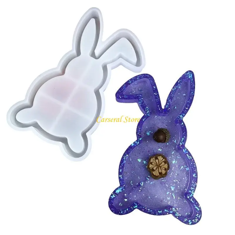 

M4YF Flexible Silicone Mold Featuring Rabbit For Handmade Trays and Plates