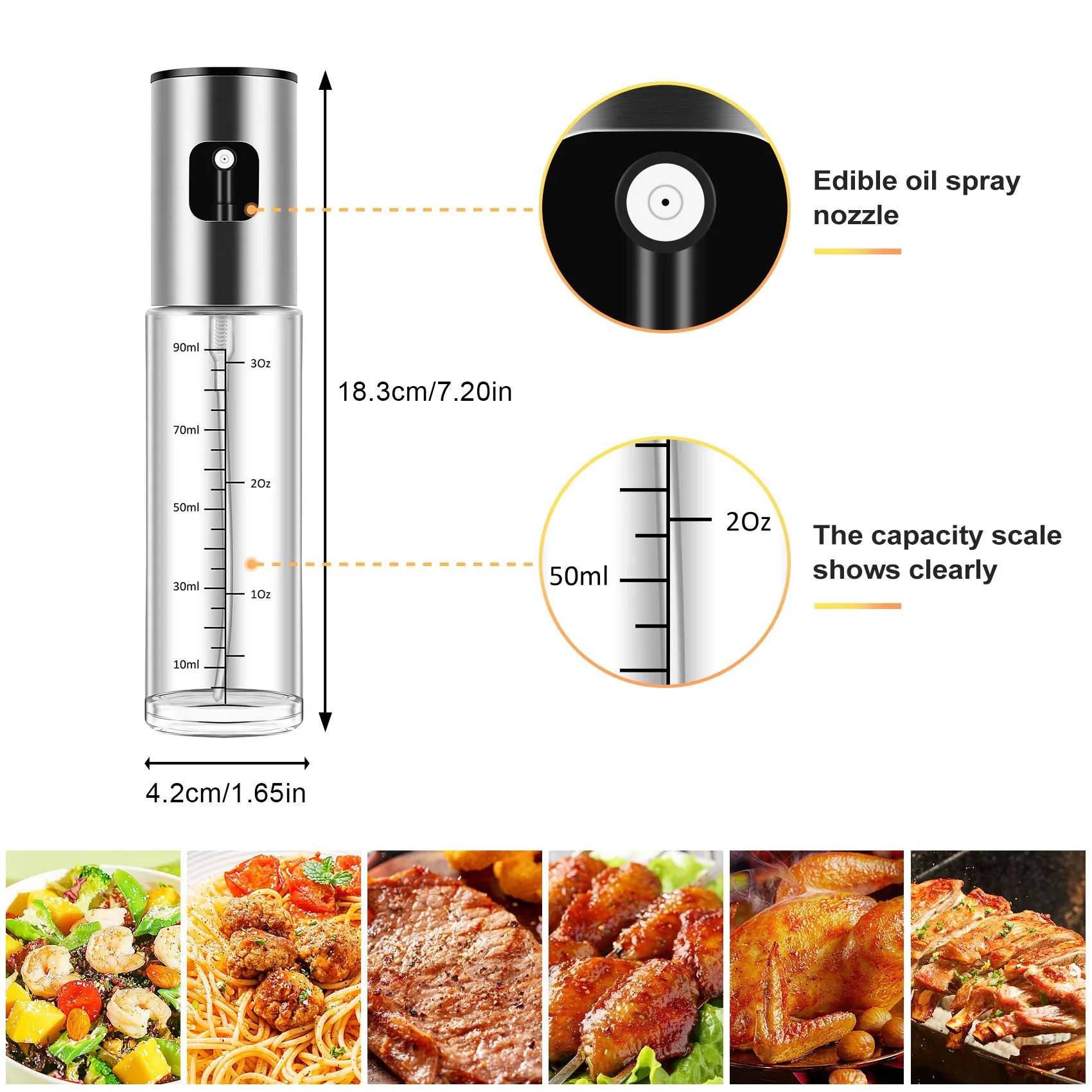 2 قطعة زجاجة زيت من نوع الصحافة للطبخ زجاجة رذاذ مستر الزيت لمقلاة الهواء بخاخ زيت الطبخ