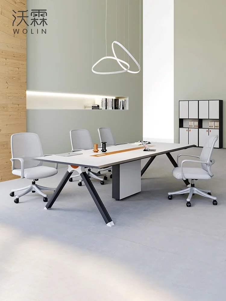 Conference tables, long tables, simple and modern, small conference rooms, tables and chairs, smart office, fashionable, light