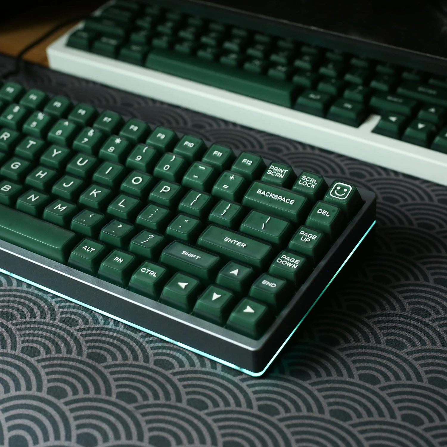 kbdiy keycap translucido verde perfil sa teclado mecanico tiro duplo iso 135 tampas de teclas para interruptor mx personalizado pbt 01