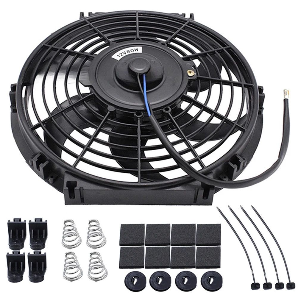 

Cooling Fan 12V 80W 10-inch 6-blade Cooling Fan Efficient Cooling Performance For Modifications Efficient Cooling Engine Part