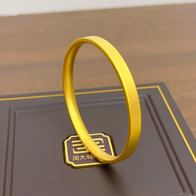 

AU750 gold matte square bracelet inherited from ancient methods, simple temperament for women, 24k gold bracelet jewelry gift