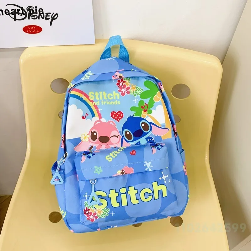 Stitch 2025 New Children's Backpack Fashion High Quality Nylon Girls' Backpack Cartoon Versatile Multi Functional Boys' Backpack