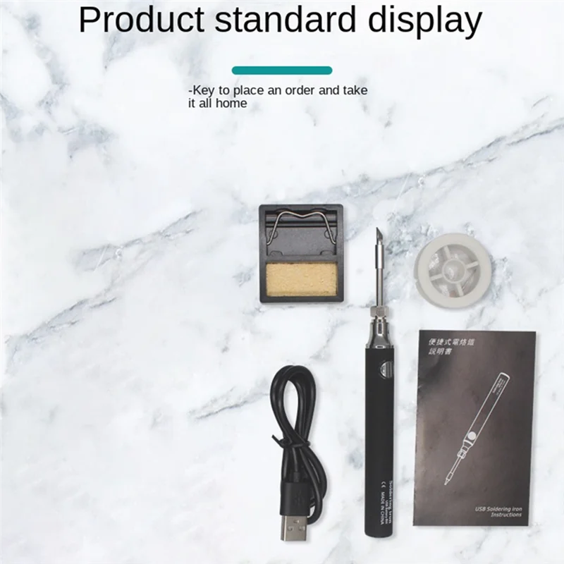 

Wireless Mini USB Soldering Iron Set 5V Portable 8W Soldering Pen Home Repair Tools-ABQU