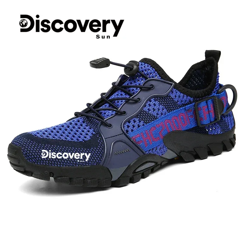 DISCOVERY-SUN Men\'s Sports Shoes High top Breathable Water Shoes Outdoor Anti slip Hiking Shoes Quick drying Beach Shoes