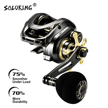 SOLOKING GKA300 베이트 캐스팅 릴, 드래그 클리커, 싱글 파워 핸들, 낚시 릴, 베이트 캐스터, 9.5kg 드래그, 10 베어링, 6.4 기어 비율 