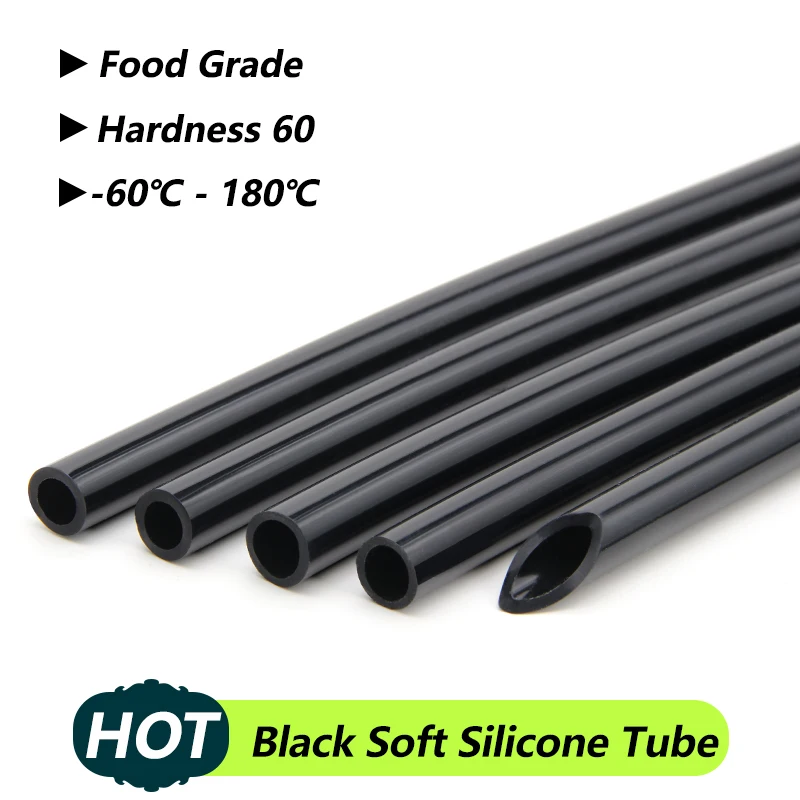 

Black Food Grade Silicone Rubber Hose ID 0.5 1 2 3 4 6 7 8 10 12 14 16 18 20 25 32mm Flexible Nontoxic Drink Water Silicone Tube