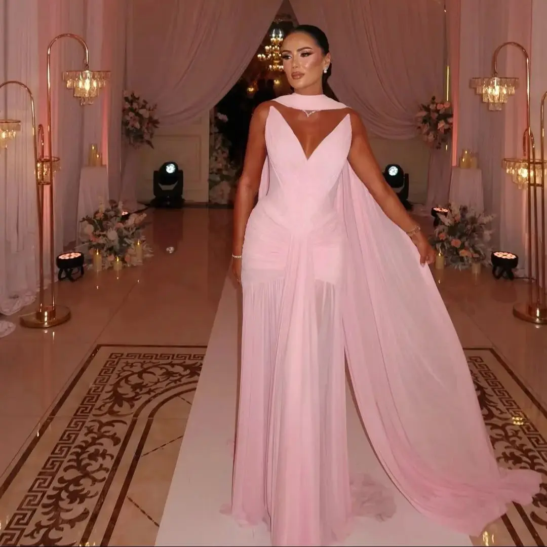 

Charming Pink Prom Dresses for Women Linda Sweetheart Ruched Sleeveless Evening Gown Customized Tulle Vestidos de Noche
