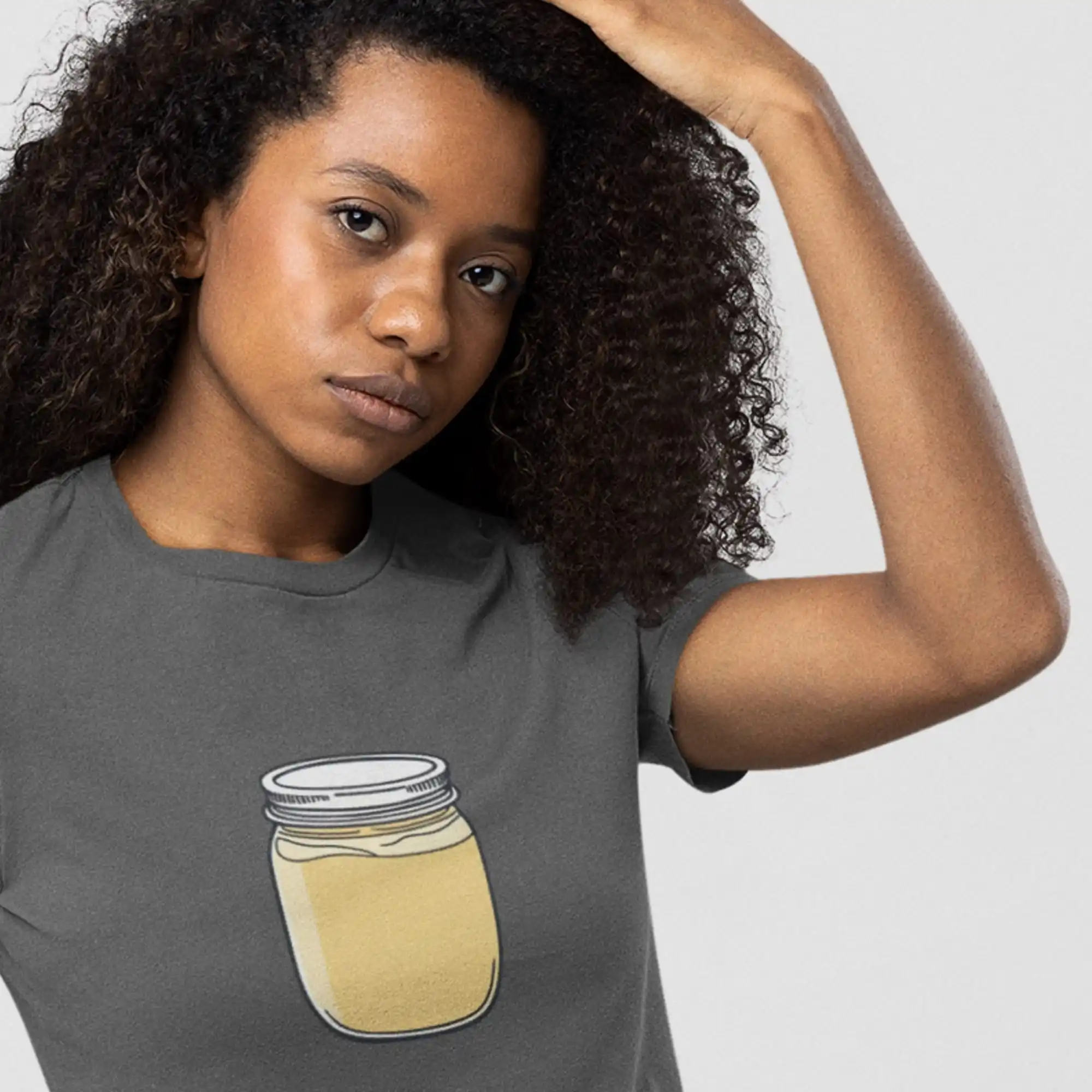 Jar Of Custard Premium Bella Canvas T Shirt Cartoon Imagery Fun Comic Book Style Drawing Simple Kitchen Illustration Food Pics