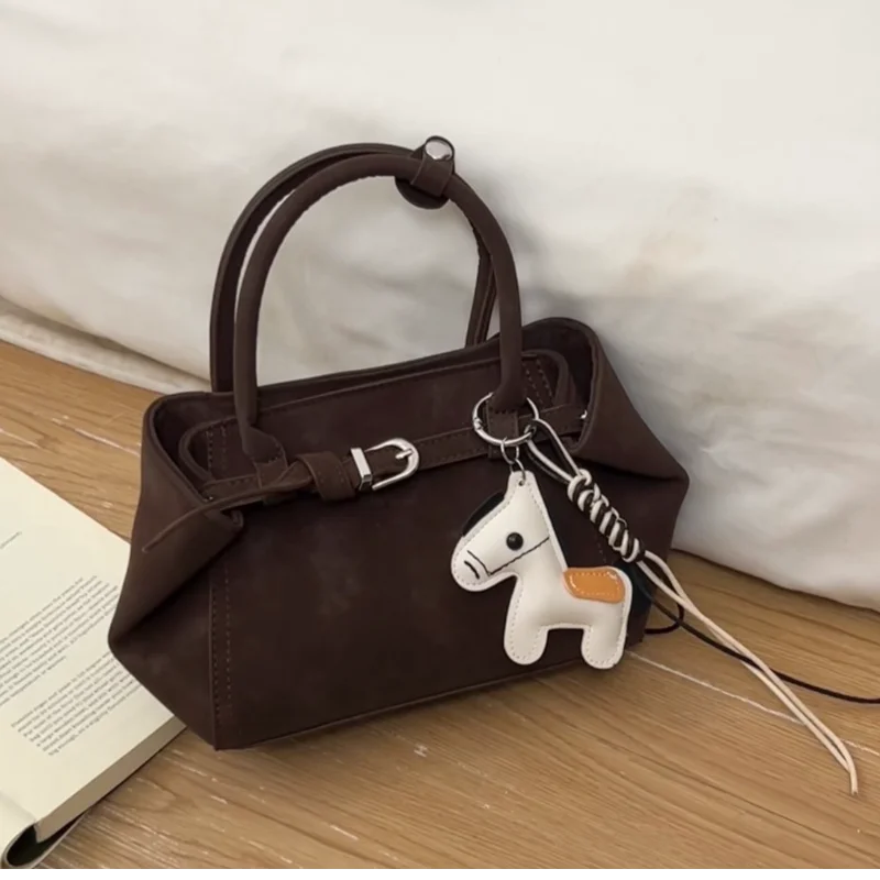 

Minimalist Solid Color Handbag Women Belt Buckle Design Shoulder Bag Elegant Pu Leather Crossbody Bag Daily Commuting Mini Bag