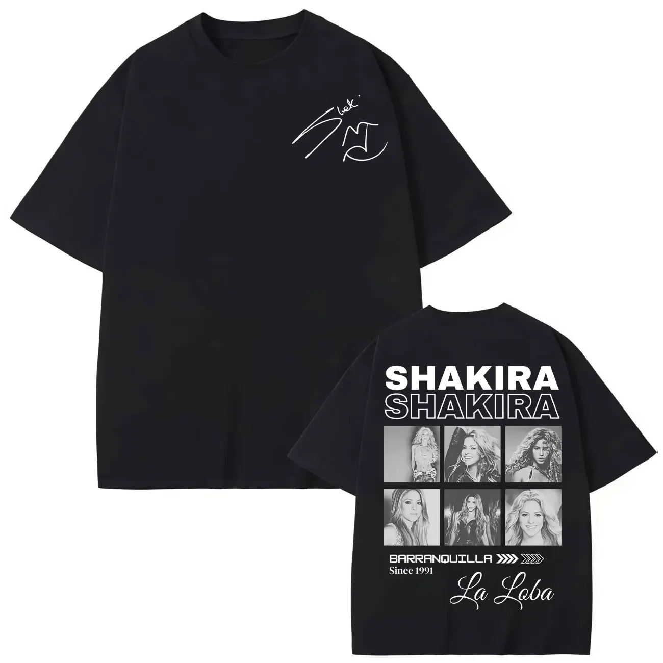 

Hot Sale Shakira Double Sided Print T Shirt Vintage Aesthetic Short Sleeve T-shirt Men Women Fashion Casual Oversized T-shirts