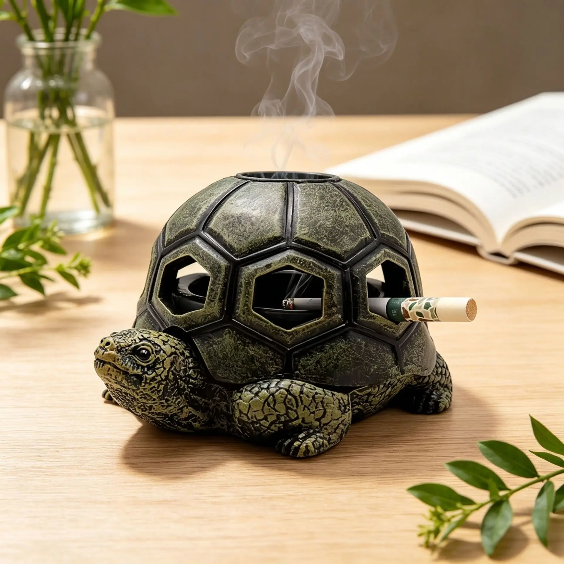 

Cute Turtle Outdoor Ashtray for Cigarettes Tortoise Snail Windproof Ash Tray Decor for Home Office Indoor and Outdoor Home Decor