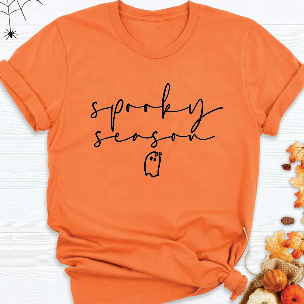 

Cute Spooky Season T Shirt Halloween Shirt Cute Fall Tshirt Men Women Summer Casual Tee Trendy Short Sleeves Tops Halloween Gift