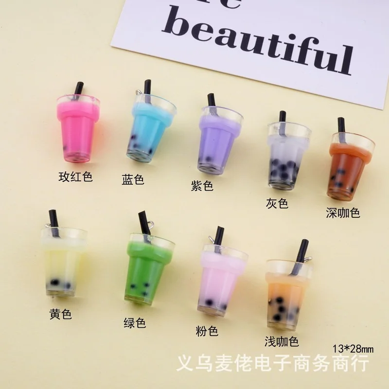 

10pcs Charms Pearl Milk Tea Pendants Crafts Making Findings Handmade Jewelry DIY for Earrings Necklace